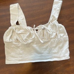 Paper moon white cropped tank top